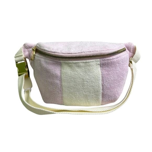 Stoney Clover Lane Pink Two Toned Terry Cloth Sunkissed Fanny Pack - Picture 1 of 7